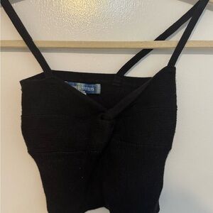 Black Knit Crop Top